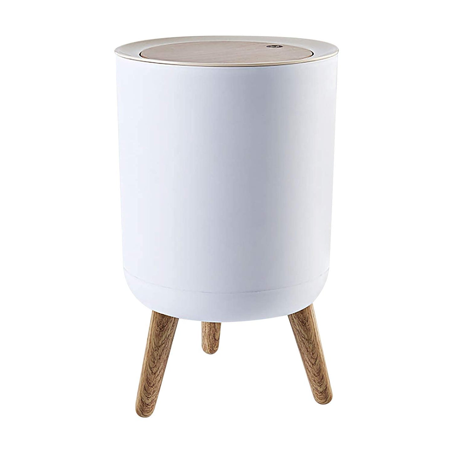 Trash can，7Liter/1.8 Gallon Garbage can with Press top Lid，Nordic Modern Waste Basket，Plastic Trash bin Suitable for Kitchen Bathroom Bedroom Living Room Office Outdoor，Dog Proof Trash can……