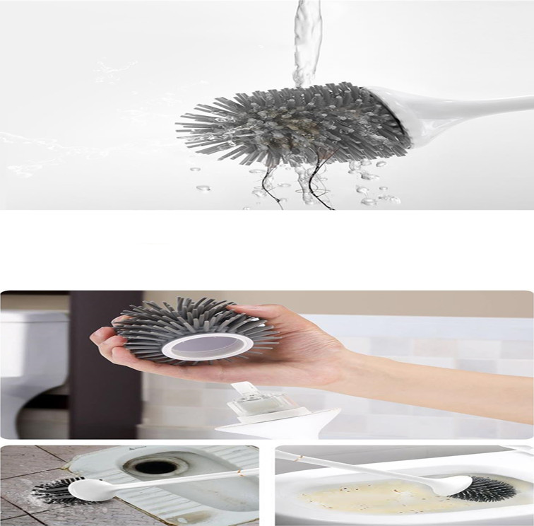Electric Silicone Toilet Brush Set